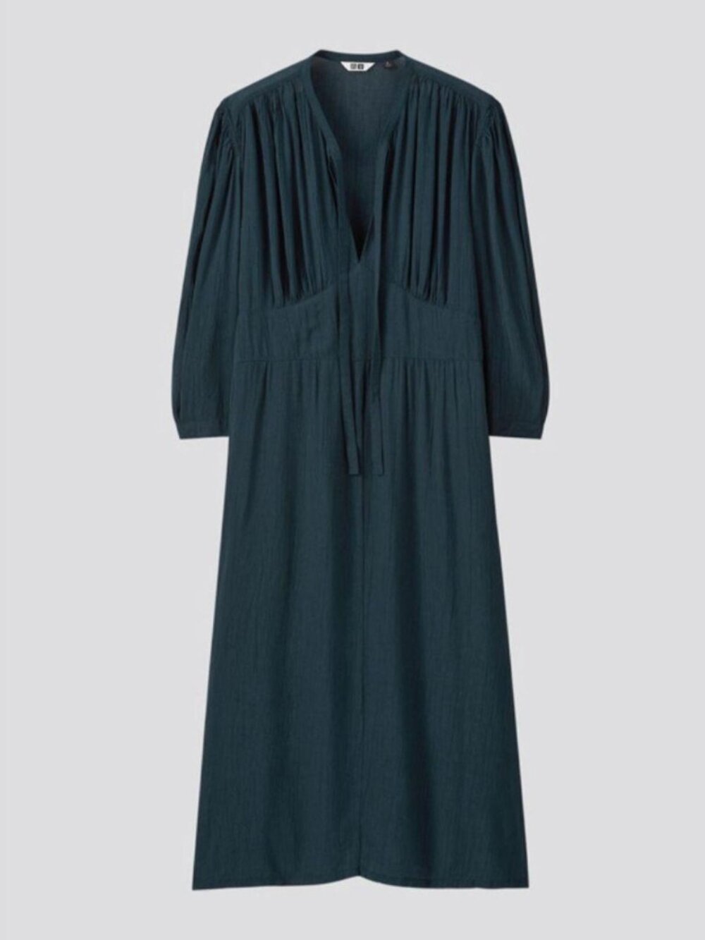Uniqlo - Lemaire U Bow Tie 3/4 Sleeve Dress 291-430967(03-16) | Small | Navy - Picture 3 of 16